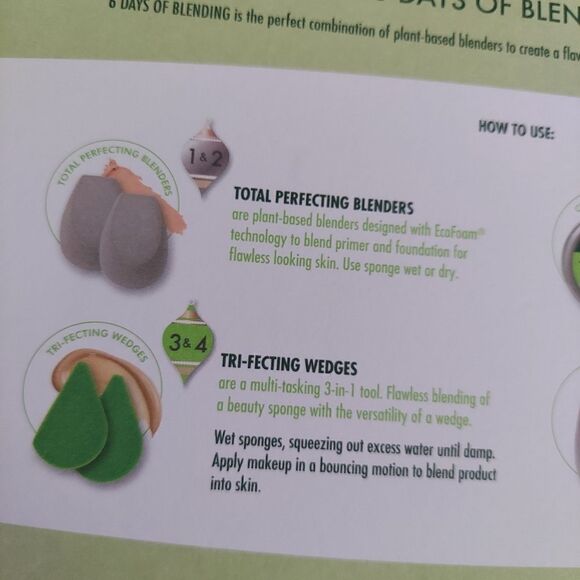 EcoTools 6 Days of Blending Holiday Makeup Sponge Blender Gift Set, 6 Pieces - Picture 4 of 5